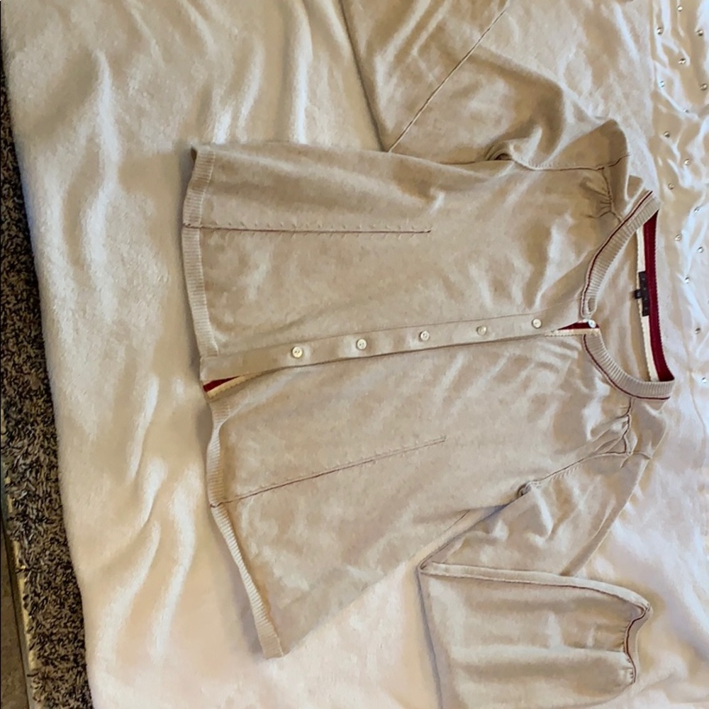 Taupe cardigan with slight bell sleeves